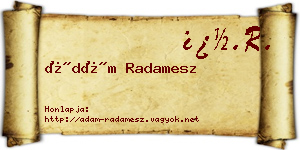 Ádám Radamesz névjegykártya